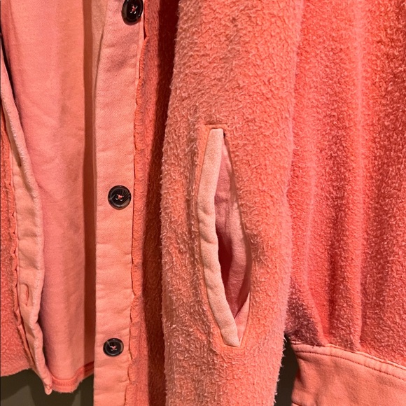 Free People Ruby Shacket in Scarlet Ibis Sz L Brand New - Picture 8 of 10